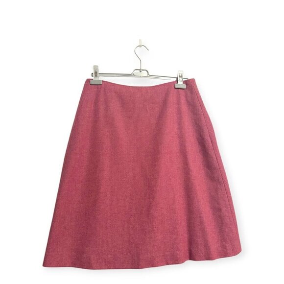 Pink Herringbone tweed wool wrap skirt, Tailored made, Size Large - Picture 2 of 10
